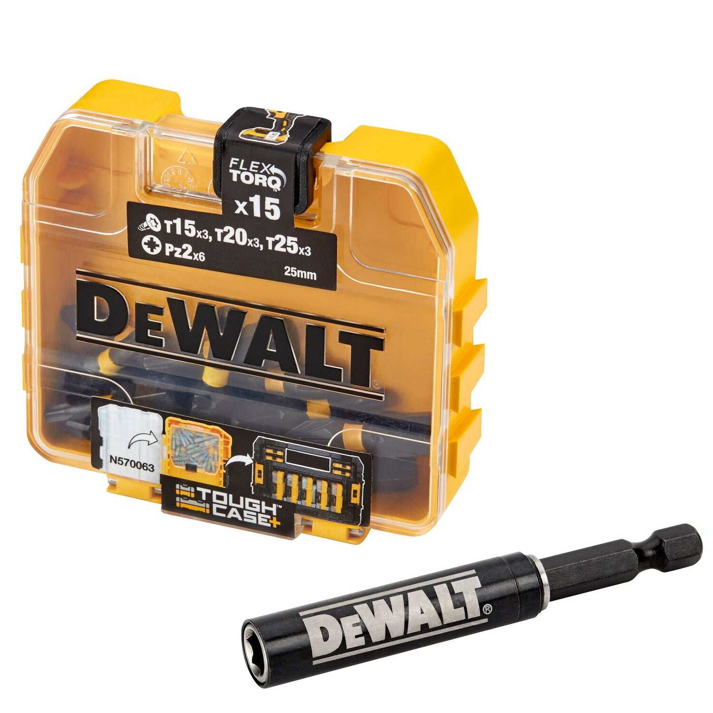 DT70522T 15-teiliges Schlag-Torsions-Schraubendreher-Bit-Set