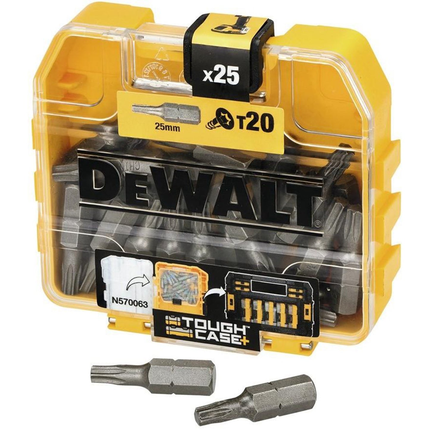 DT7961 Schroefbits T20 25mm VE=25 in Mini Tough Case