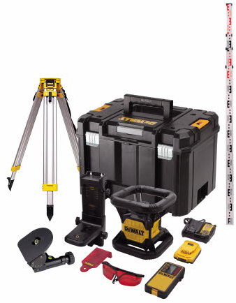 DCE074D1R-SET Volautomatische Roterende Laser Rood 18V 2.0Ah Li-ion