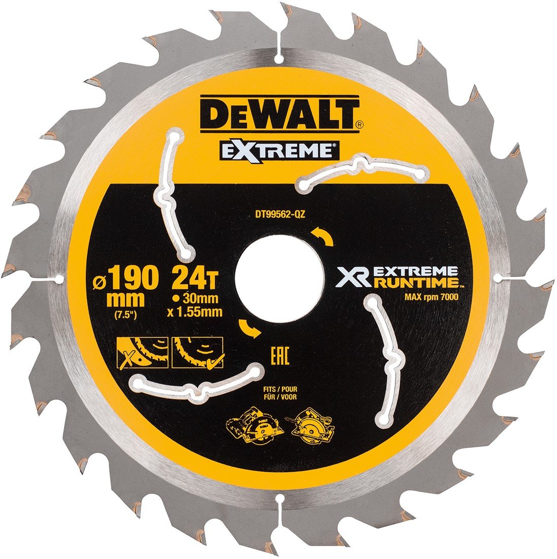DT99562 XR Circular Saw Blade 190x30mm 24T