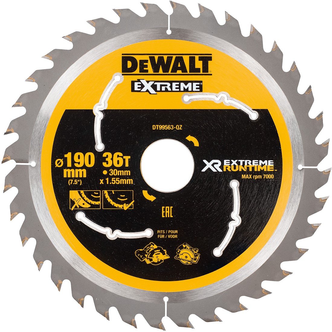 DT99563 XR Circular Saw Blade 190x30mm 36T