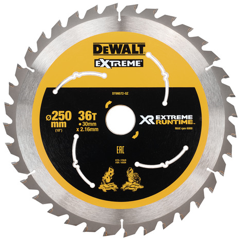 DT99572 XR Cirkelzaagblad 250x2.16x30mm 36T