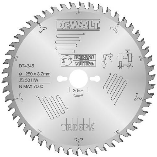 DT4346 Trespa Cirkelzaagblad HG 305x30mm 60T Extra fijn afwerking