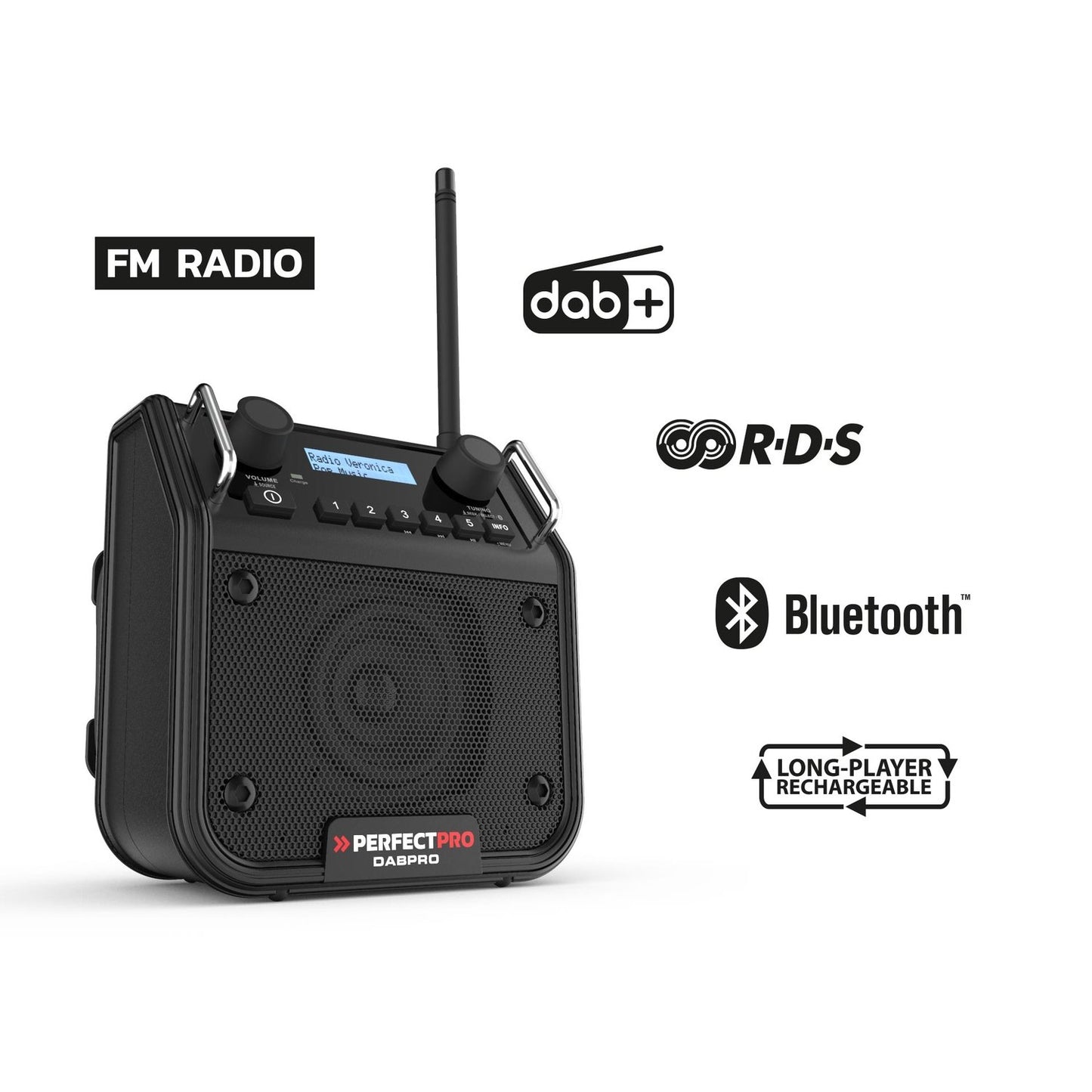 DABPRO2 Bouwradio DAB+ netstroom & batterij - DPR2