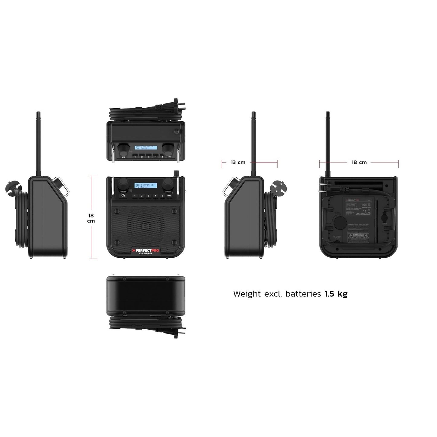 DABPRO2 Bouwradio DAB+ netstroom & batterij - DPR2