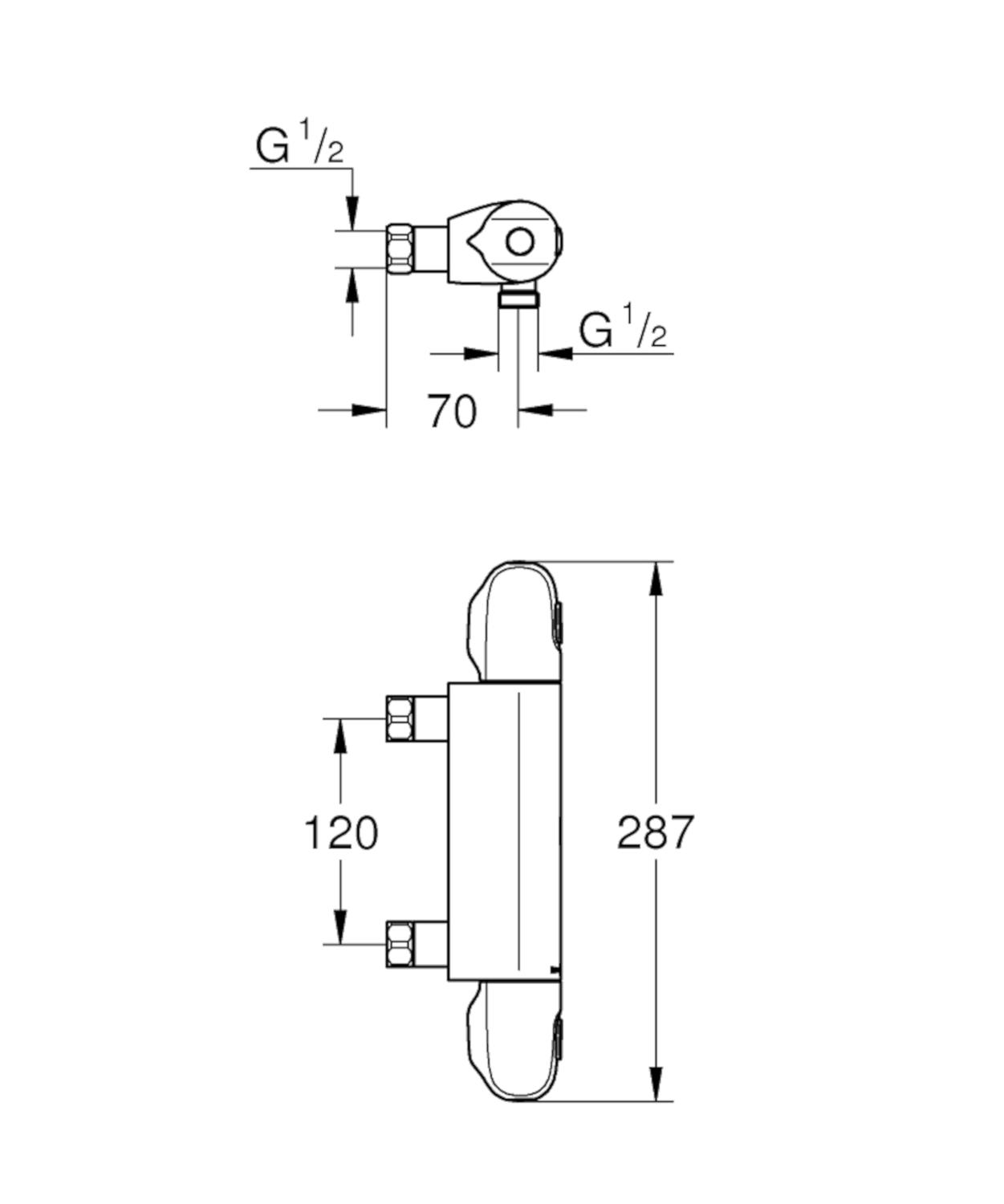 Grohtherm 1000 Thermostat-Brausemischer Chrom – 34147003
