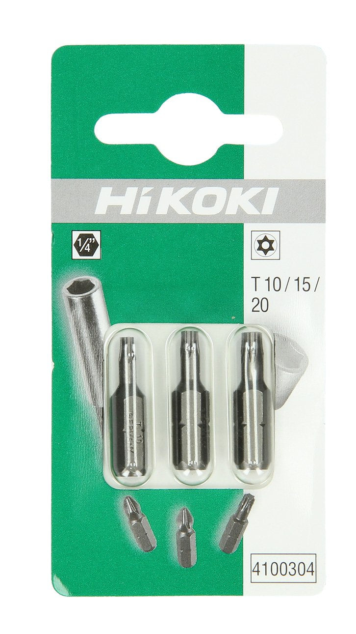 Bits with hole 1/4" Torx TX10/15/20 - 25mm - 4100304