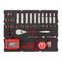 ½″ Ratchet, Allen and Allen Key Set in PACKOUT™ Foam Insert - 70 pcs - 4932480716