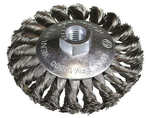 Cone brush 100xm14x0.5 with twisted steel wire - 751317