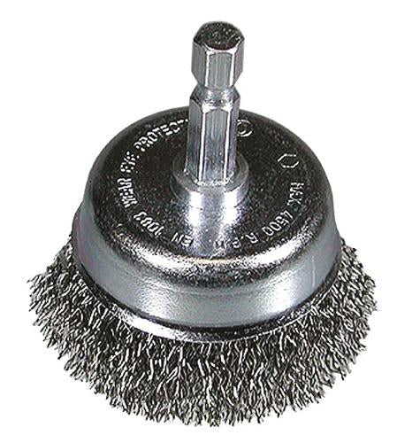 Topfbürste 50x0,3 mit 1/4" Sechskantstift mit gewelltem Stahldraht - 751322