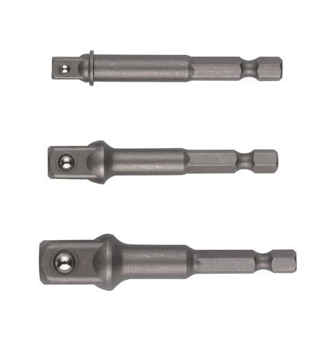 Adapterset 3-teilig 1/4" Sechskant =&gt; 1/2",3/8",1/4" Vierkant mit Kugel - 751970