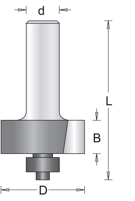 6 mm rebate cutter with bottom bearing 31.7 x 50 mm - 754025