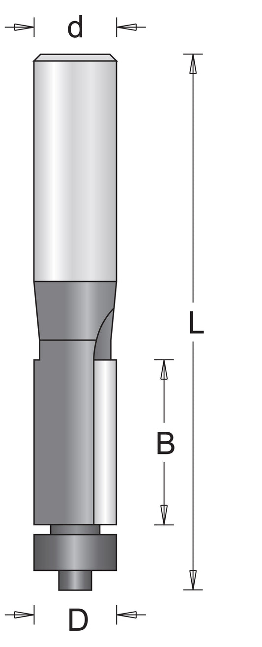 6 mm edge router with bottom bearing 12.7 x 63 mm - 754035