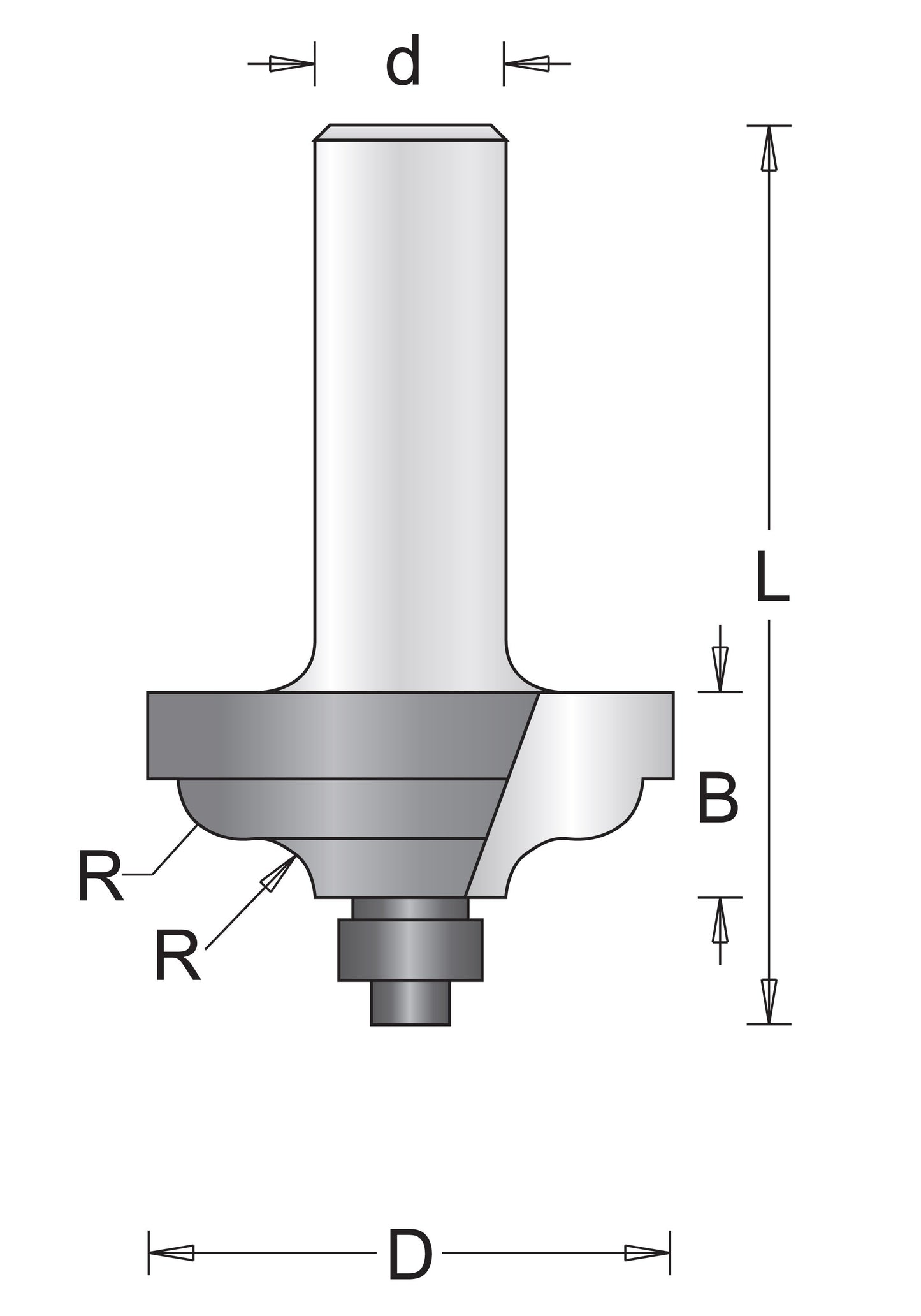 8 mm Profilfräser 31,8 x 50 x 45 mm - 754114