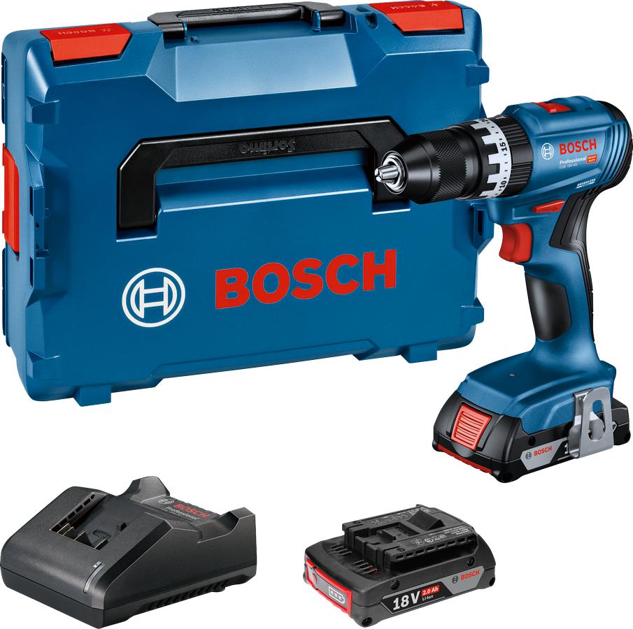 GSB 18V-45 Akku-Schlagbohrschrauber 18V 2,0Ah in L-Boxx - 06019K3303
