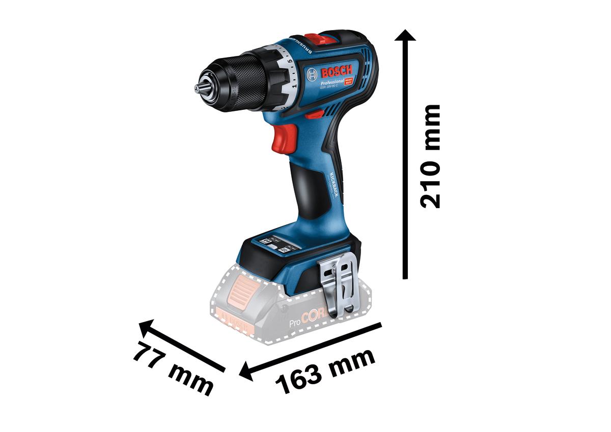 GSR 18V-90 C Cordless Drill Driver 18V Basic Body in L-Boxx - 06019K6002