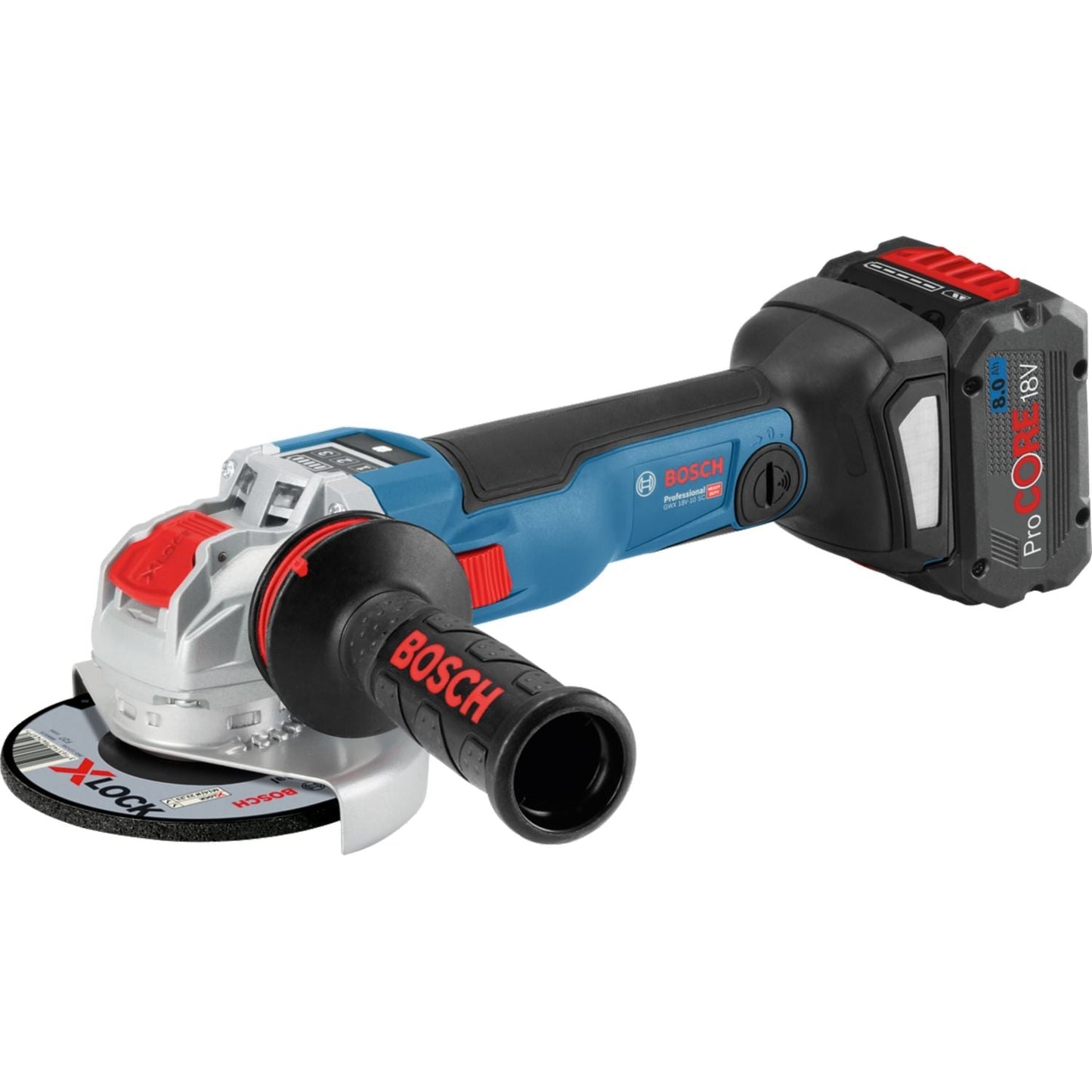 GWX 18V-10 SC Accu Haakse Slijper 125mm X-LOCK 18V 8,0Ah in L-Boxx - 06017B0401