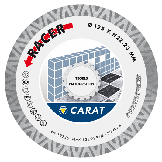 CARAT DIAMANTZAAG TEGELS/NAT.STEEN Ø115x22,23 MM, CDB RACER