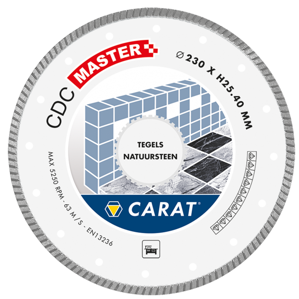 CARAT DIAMANTZAAG TEGELS/NAT.STEEN Ø250x25,40MM, CDC MASTER