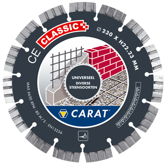 CARAT DIAMANTZAAG UNIVERSEEL Ø180x22,23MM, CE CLASSIC