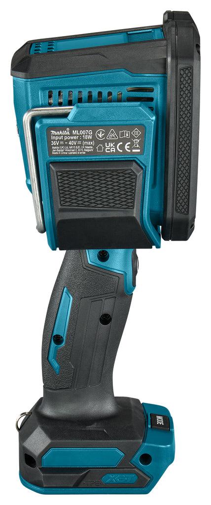 DEAML007G LED-Bau-Taschenlampe mit verstellbarem Kopf, 40 V max.