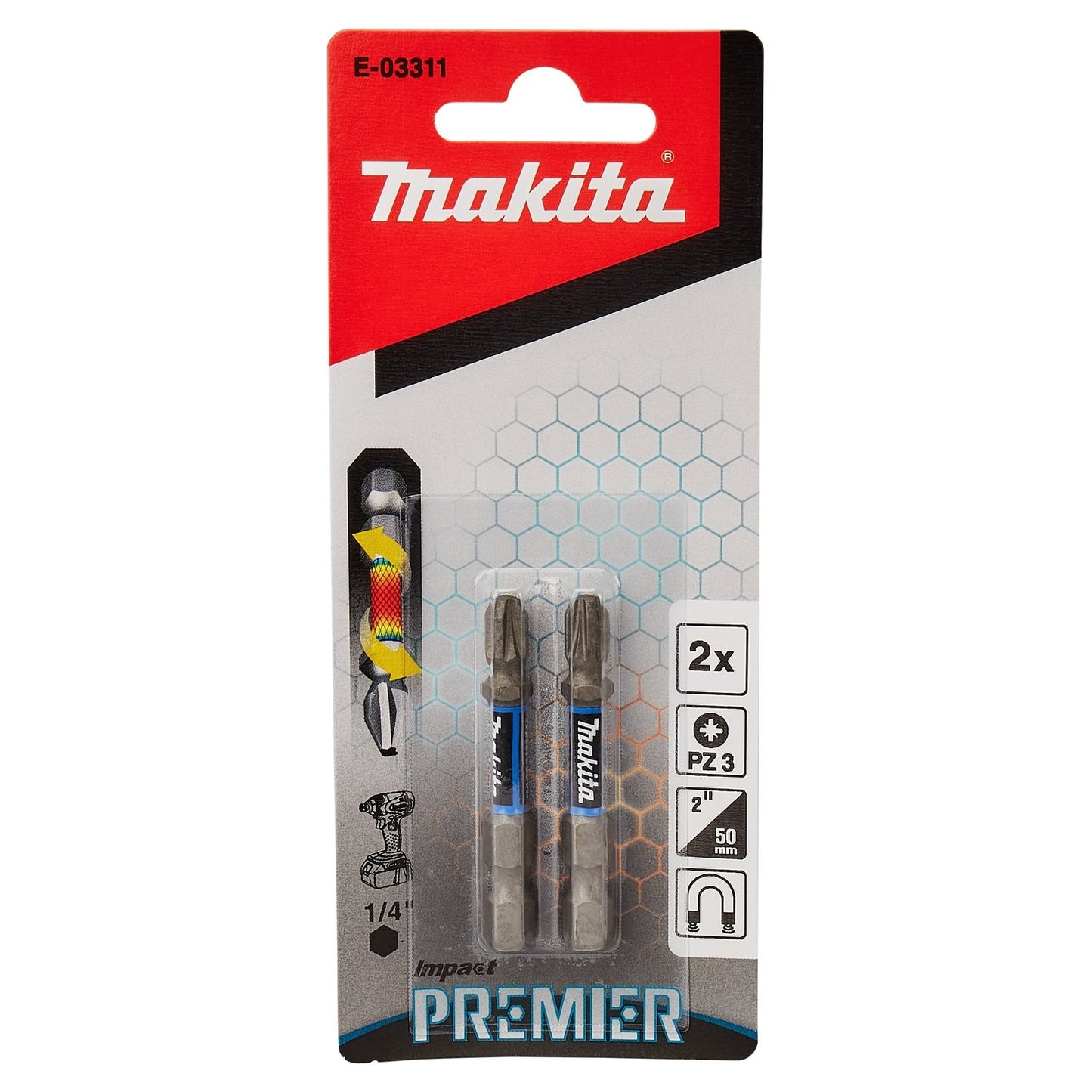 Impact driver bit PZ3x50mm XTT Impact Premier - E-03311