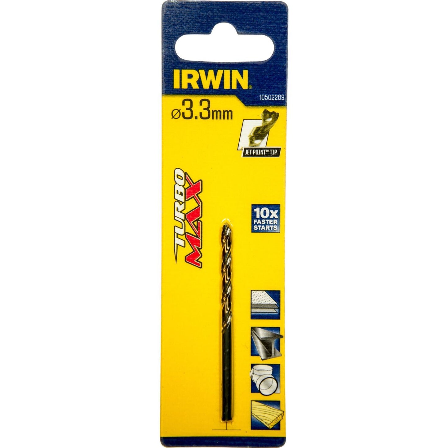 Irwin HSS Metaalboor Turbomax 3.3 X 65 - 10502209