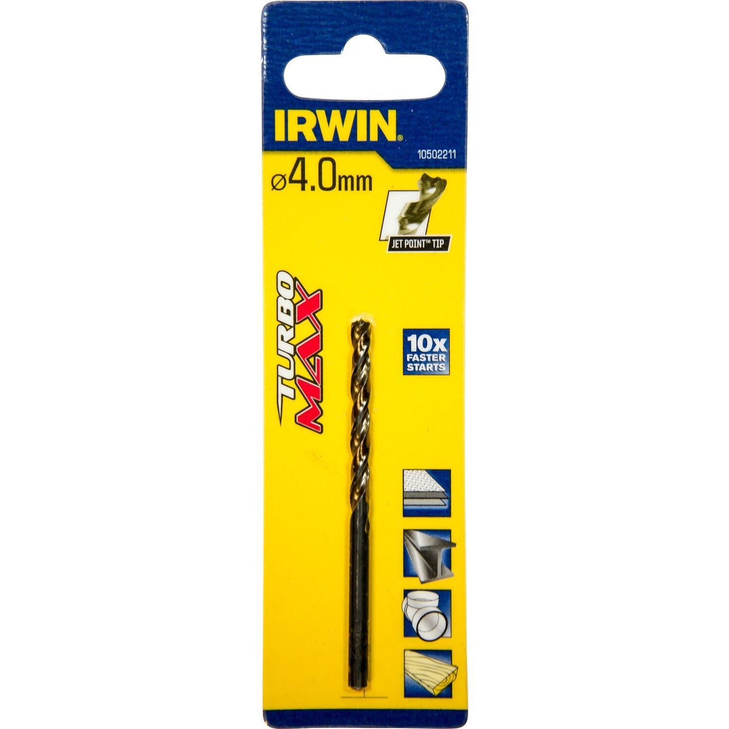 Irwin HSS Metaalboor Turbomax 4.0 X 75 - 10502211