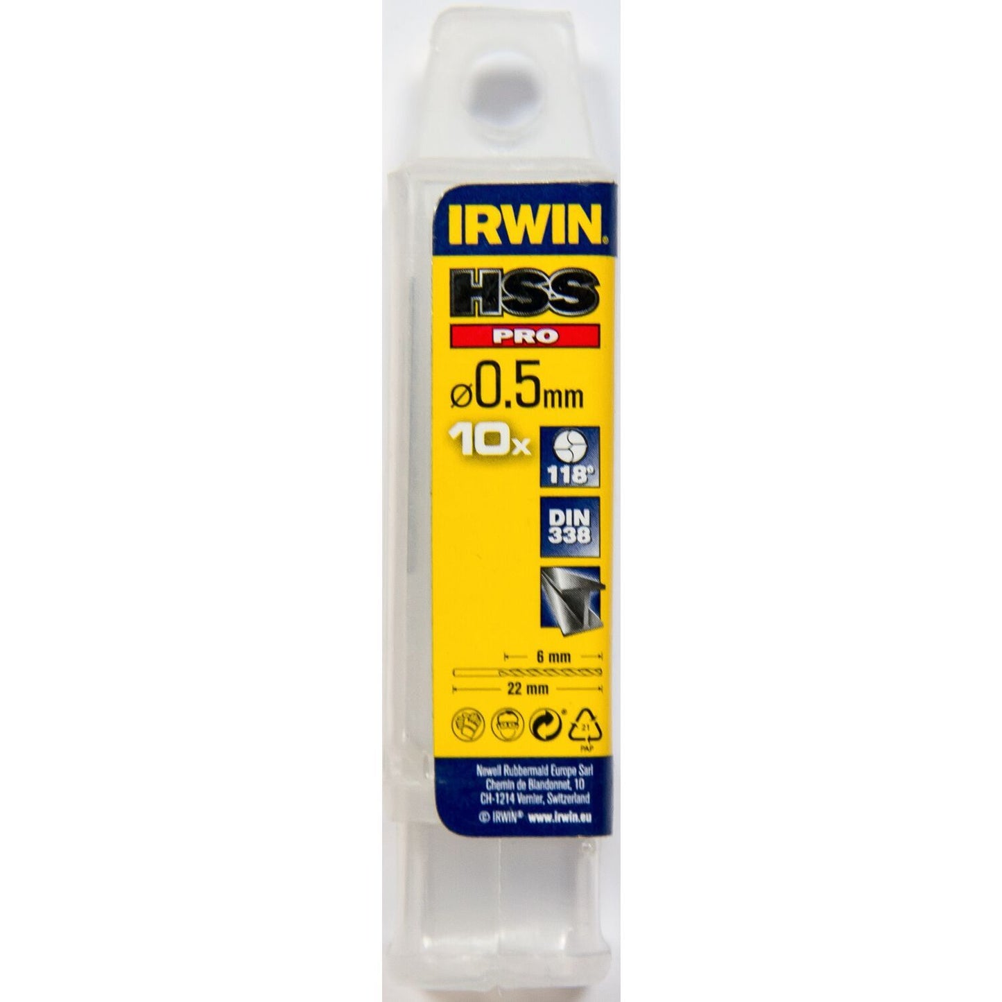 Irwin HSS PRO Metaalboor 118° 0.5MM 10PCS - 10502236