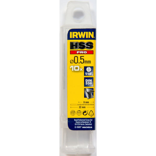 Irwin HSS PRO Metaalboor 118° 0.5MM 10PCS - 10502236