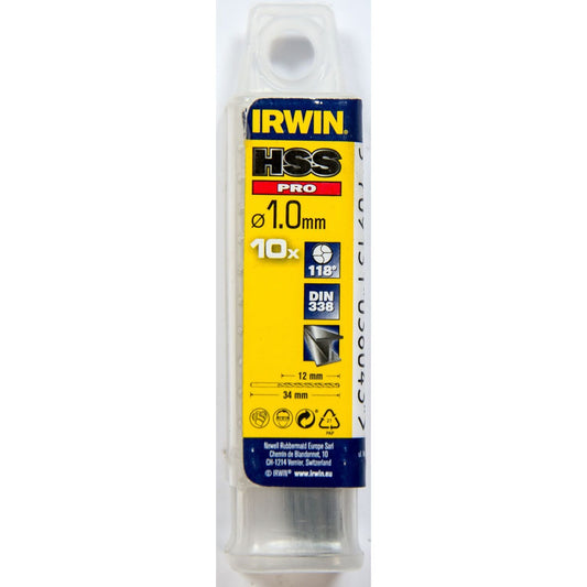 Irwin HSS PRO Metaalboor 118° 1.0MM 10PCS - 10502241