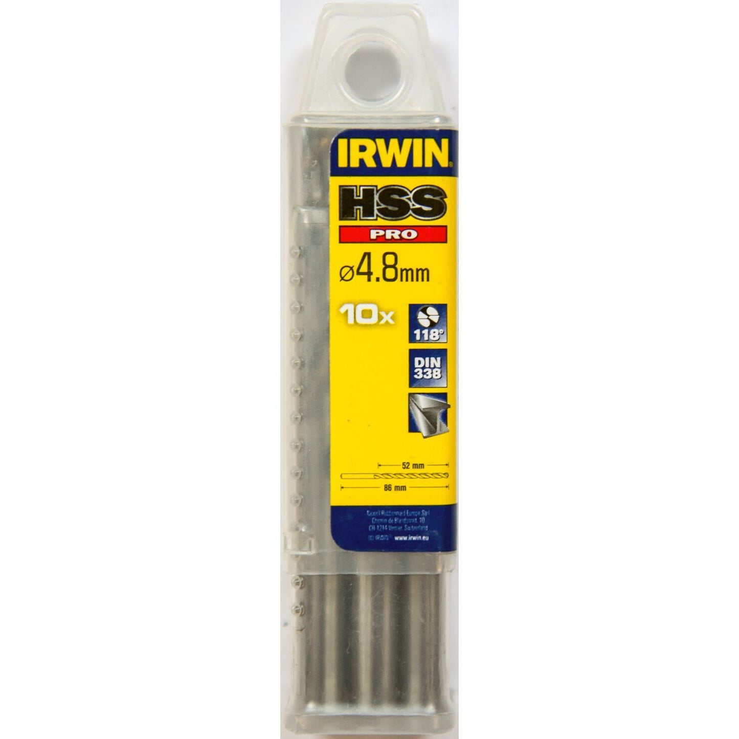 Irwin HSS PRO Metaalboor 118° 4.8MM 10PCS - 10502279