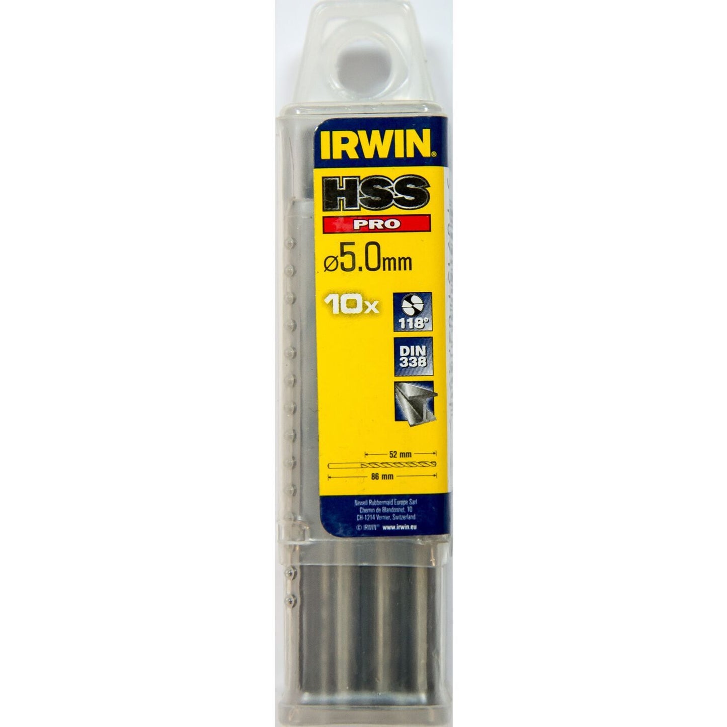 Irwin HSS PRO Metaalboor 118° 5.0MM 10PCS - 10502281