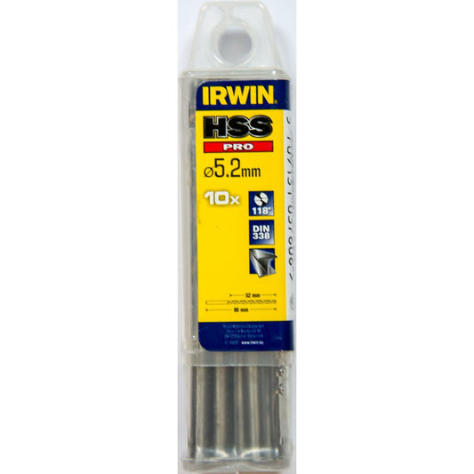 Irwin HSS PRO Metal drill 118° 5.2MM 10PCS - 10502283