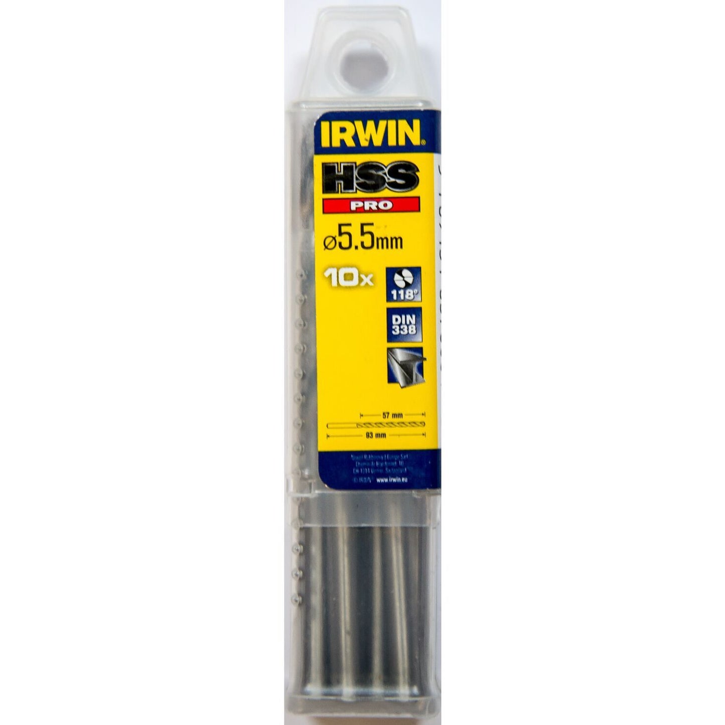 Irwin HSS PRO Metal drill 118° 5.5MM 10PCS - 10502286