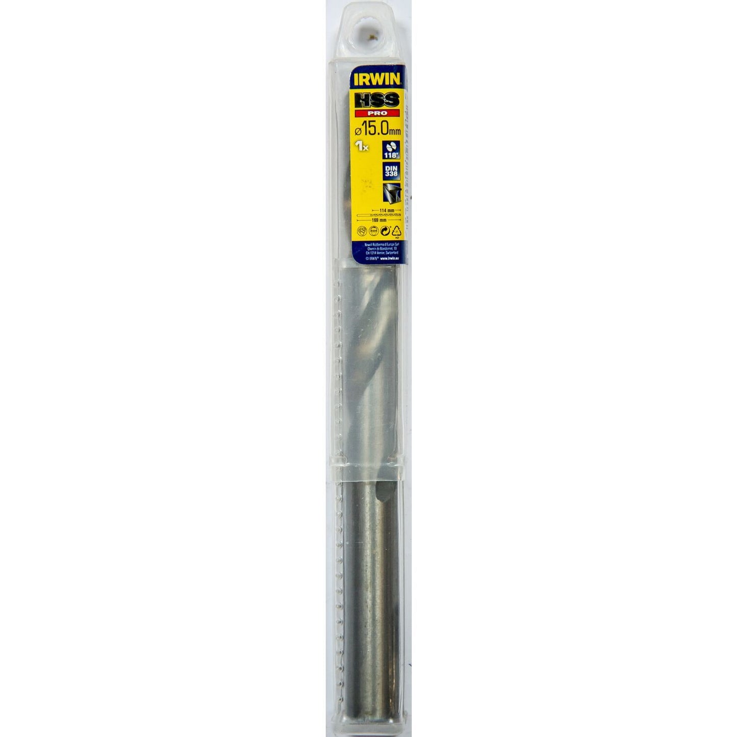 Irwin HSS PRO Metal drill 118° 15.0MM QD - 10502365