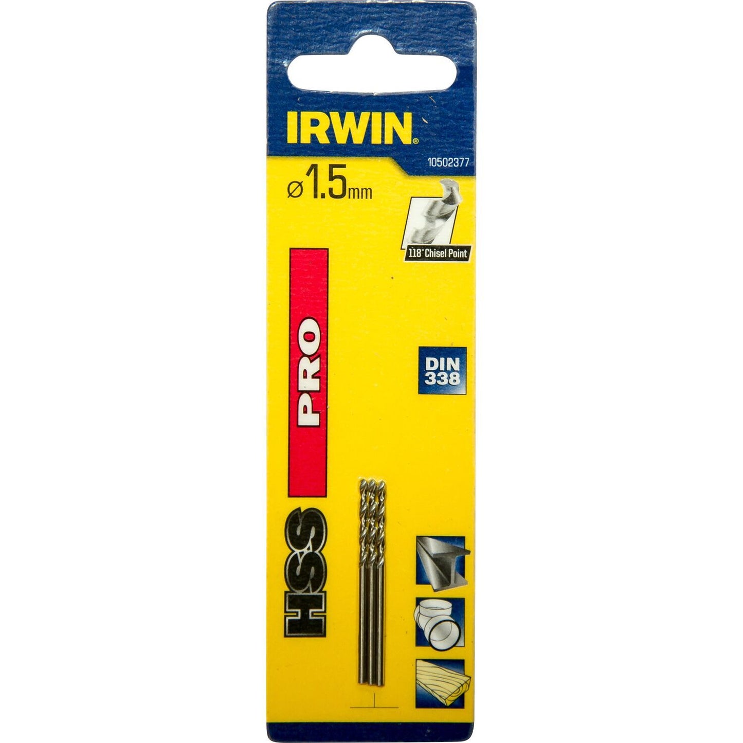 Irwin HSS PRO Metaalboor 118° 1.5MM - 10502377