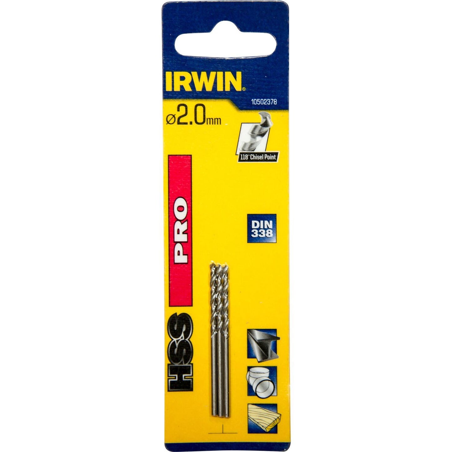 Irwin HSS PRO Metal drill 118° 2.0MM - 10502378