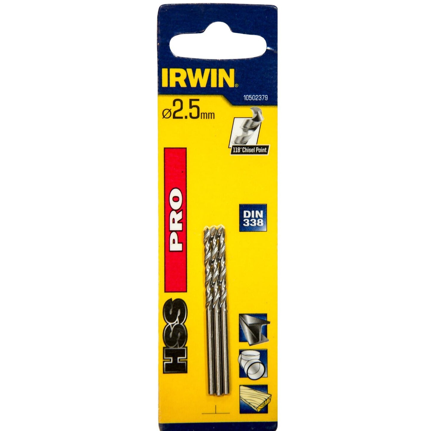 Irwin HSS PRO Metaalboor 118° 2.5MM - 10502379