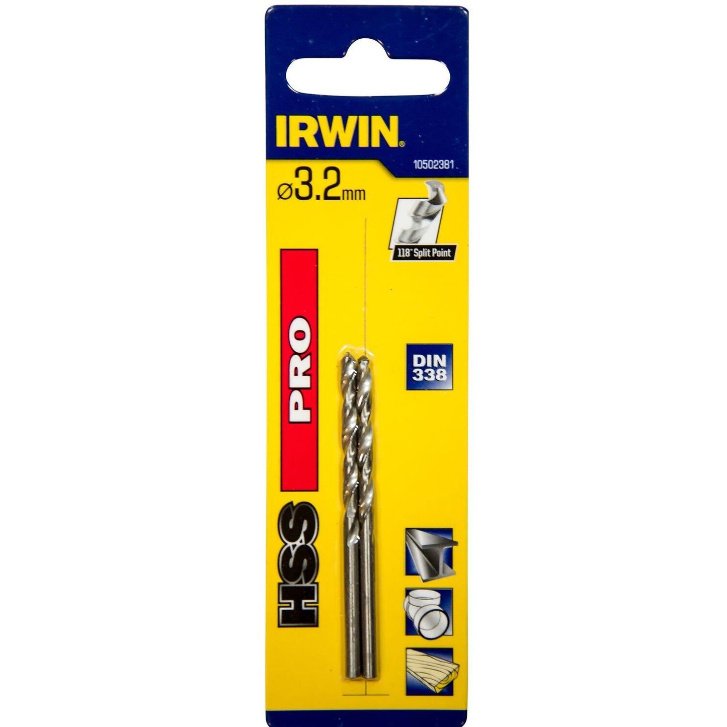 Irwin HSS PRO Metaalboor 118° 3.2MM - 10502381