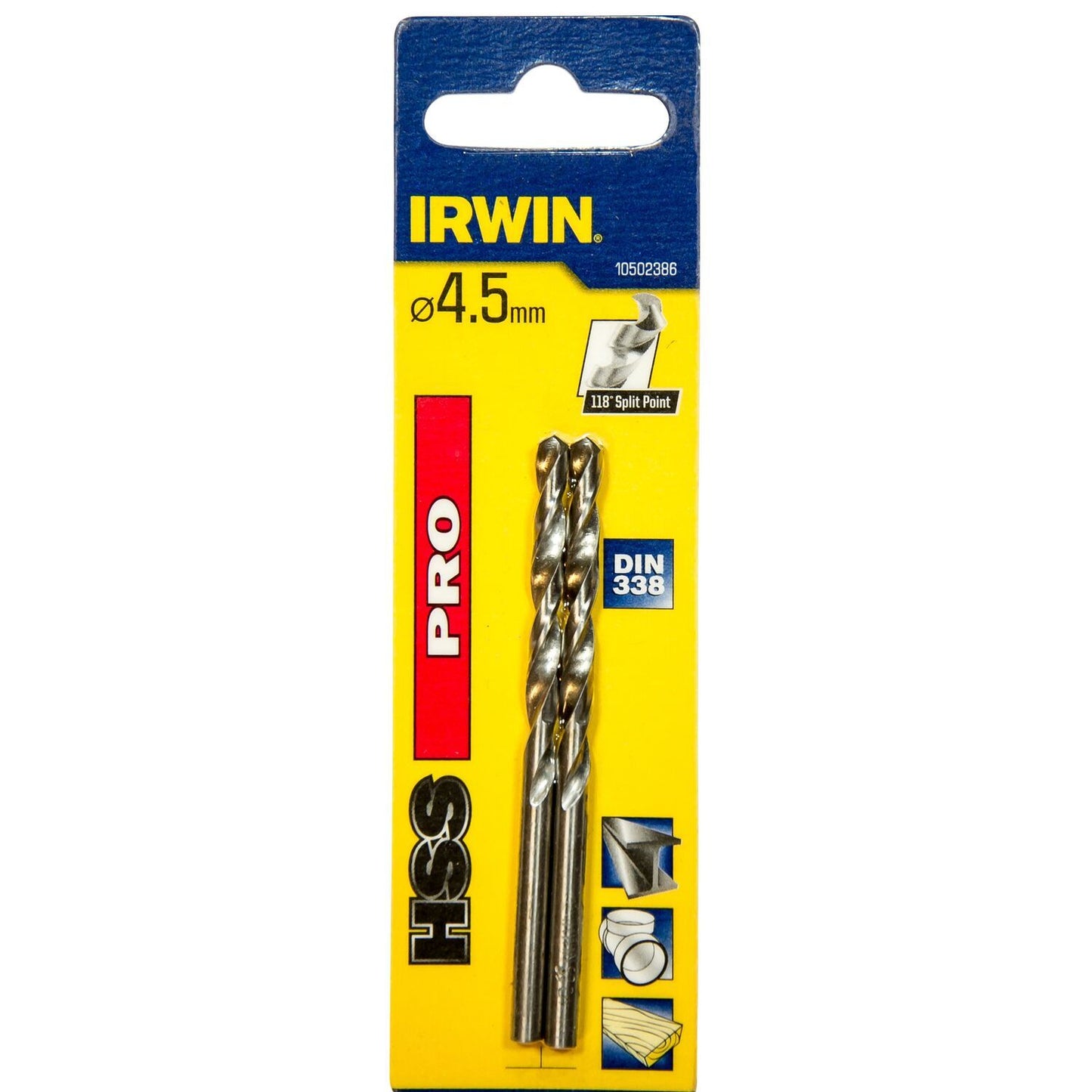 Irwin HSS PRO Metallbohrer 118° 4.5MM - 10502386