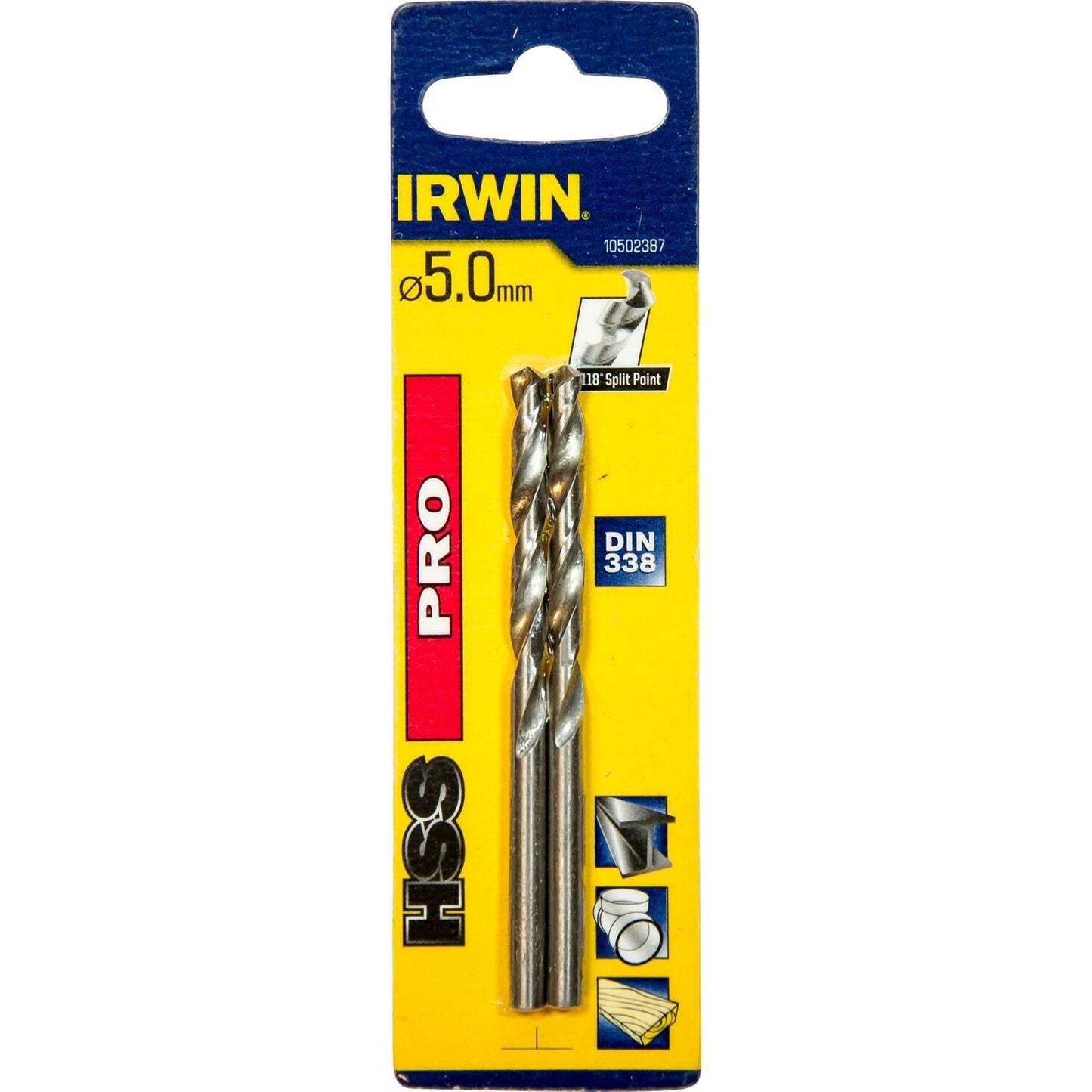Irwin HSS PRO Metaalboor 118° 5.0MM - 10502387