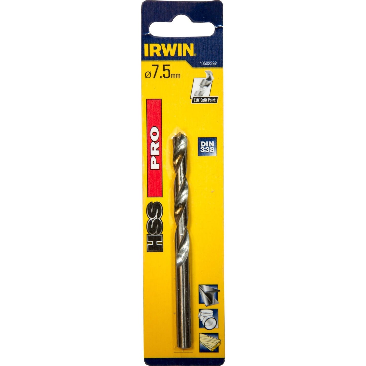 Irwin HSS PRO Metaalboor 118° 7.5MM - 10502392