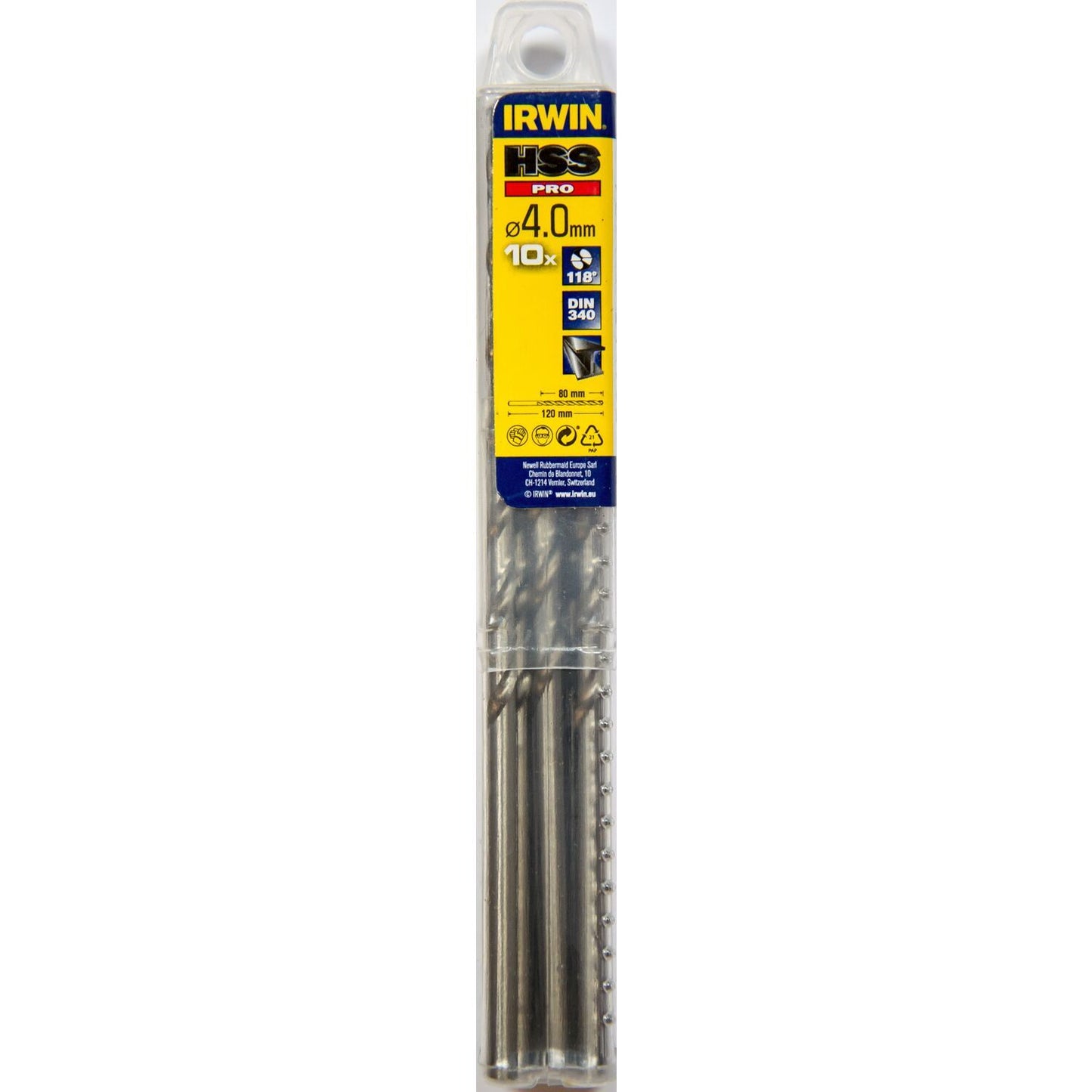 Irwin HSS PRO Metaalboor (lang) 118° 4.0MM 10PCS - 10502486