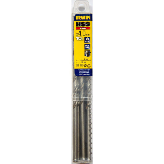 Irwin HSS PRO Metaalboor (lang) 118° 4.0MM 10PCS - 10502486