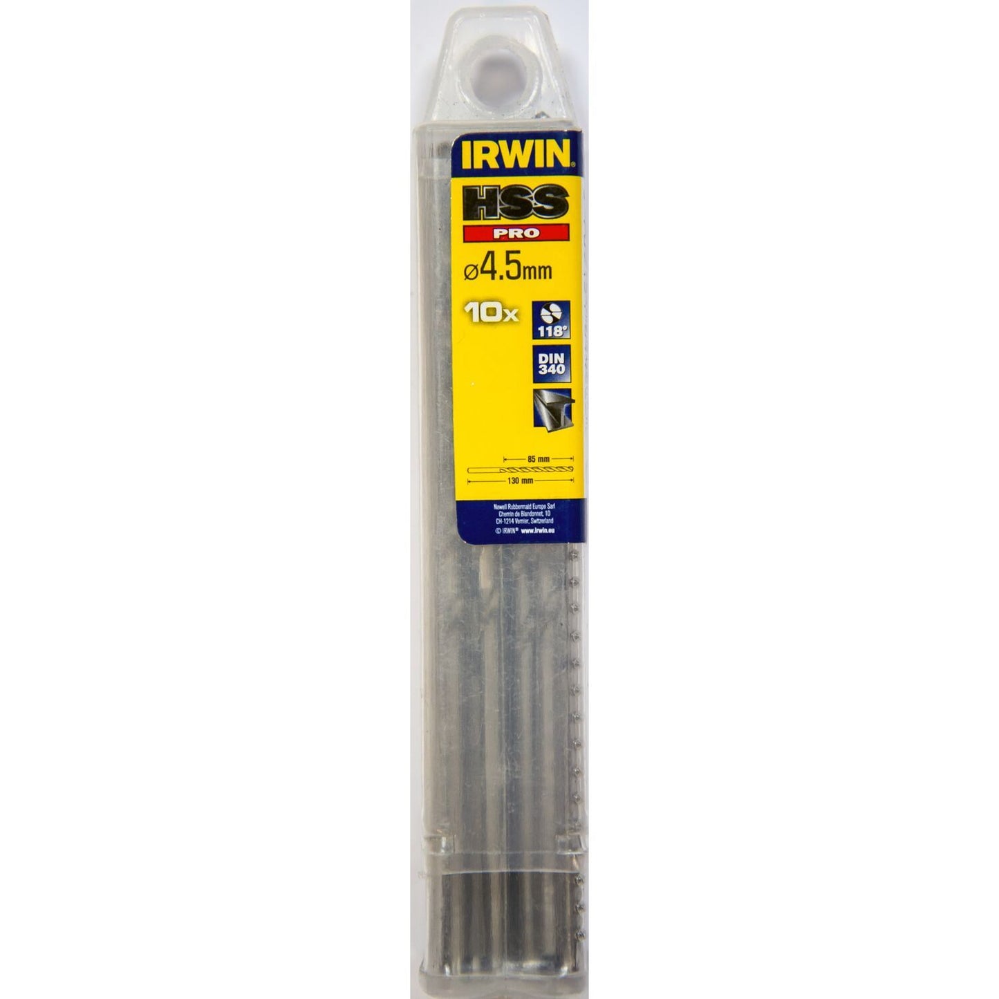 Irwin HSS PRO Metaalboor (lang) 118° 4.5MM 10PCS - 10502487