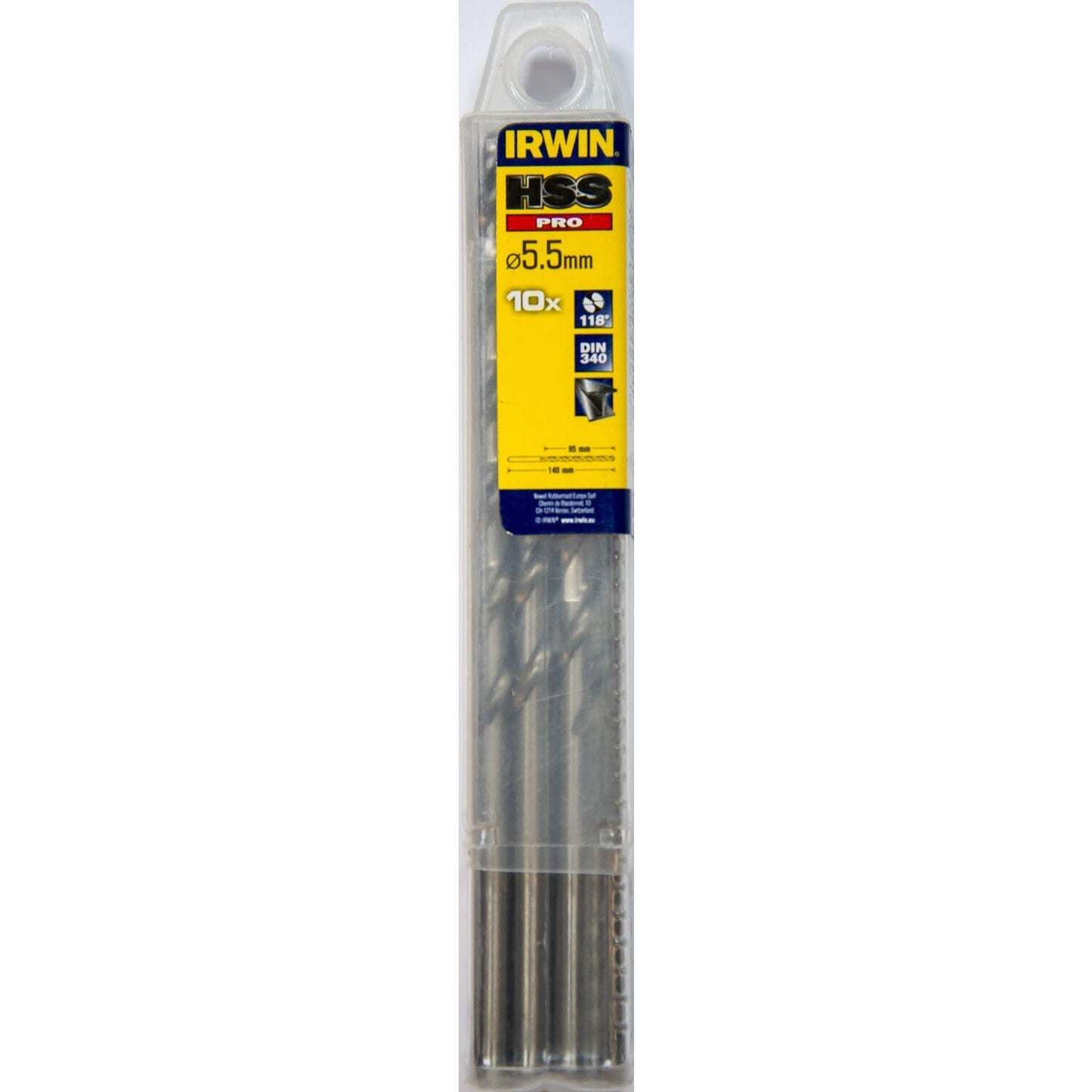 Irwin HSS PRO Metaalboor (lang) 118° 5.5MM 10PCS - 10502489