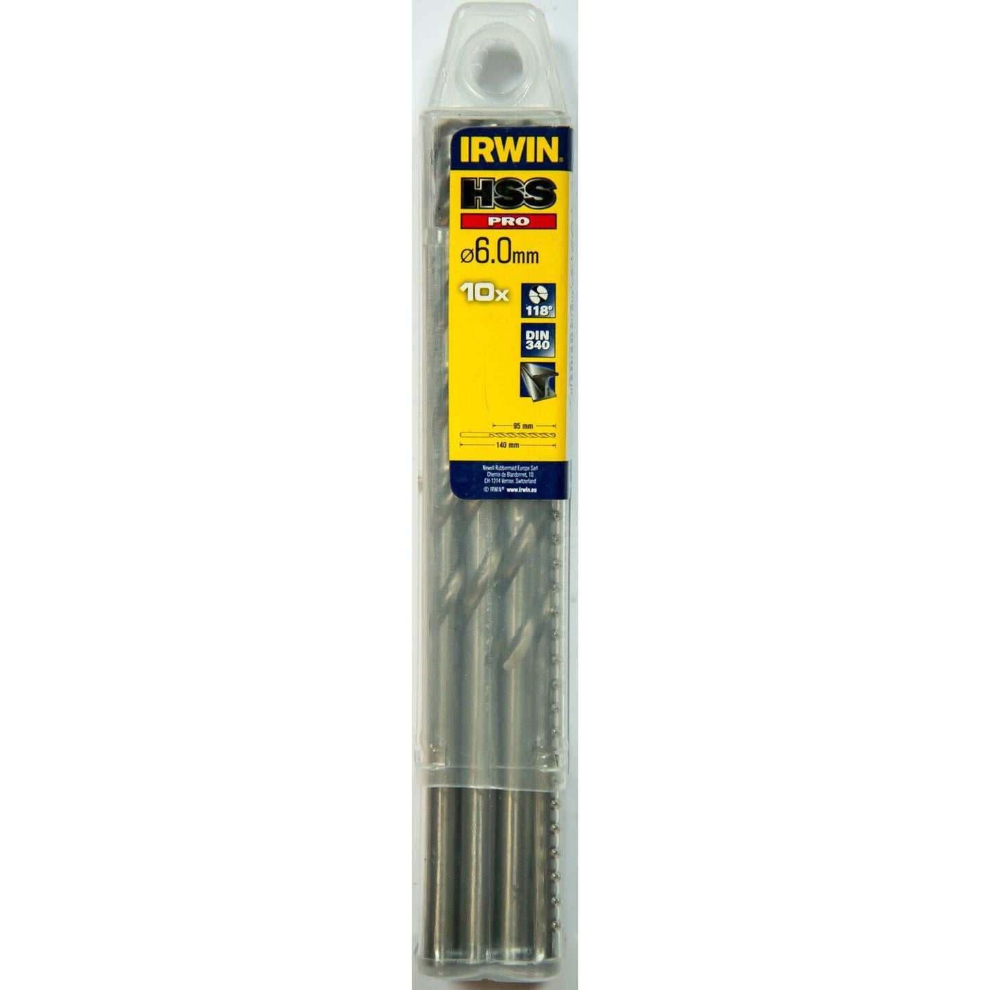 Irwin HSS PRO Metaalboor (lang) 118° 6.0MM 10PCS - 10502490