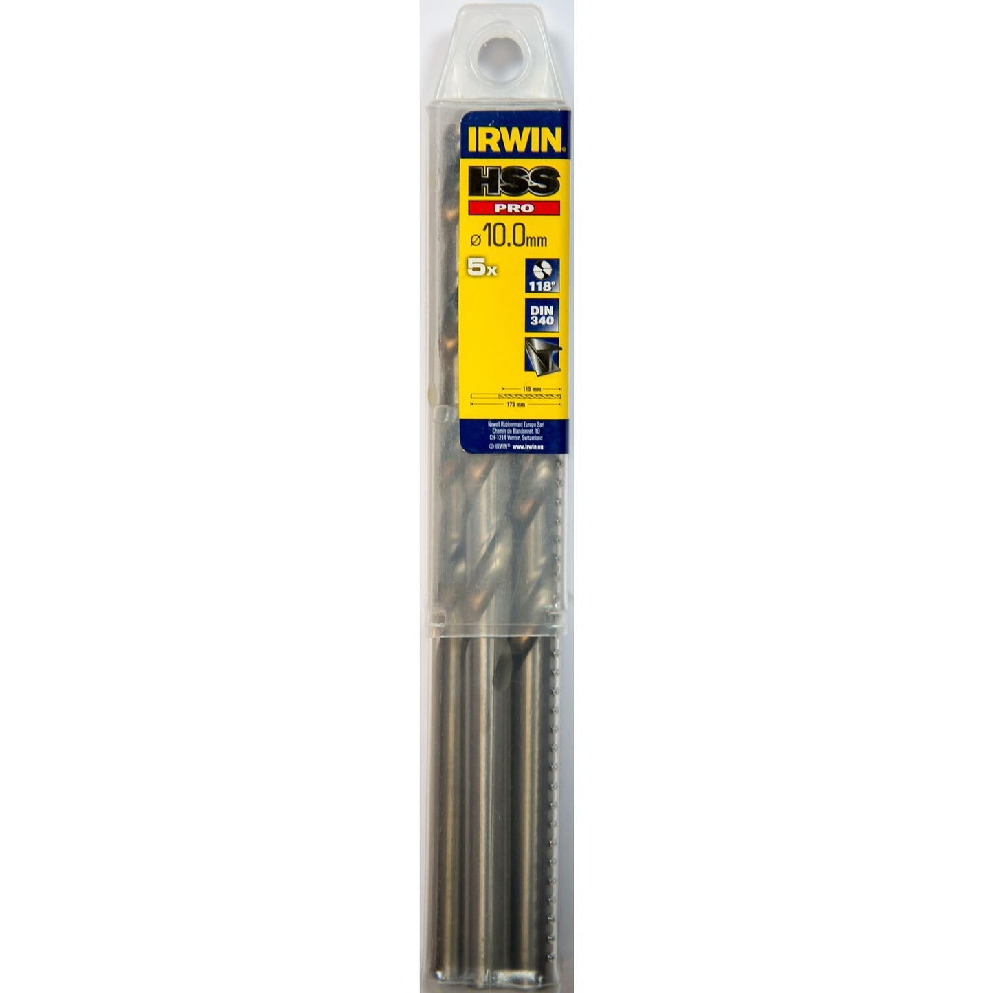 Irwin HSS PRO Metaalboor (lang) 118° 10.0MM 5PCS - 10502498