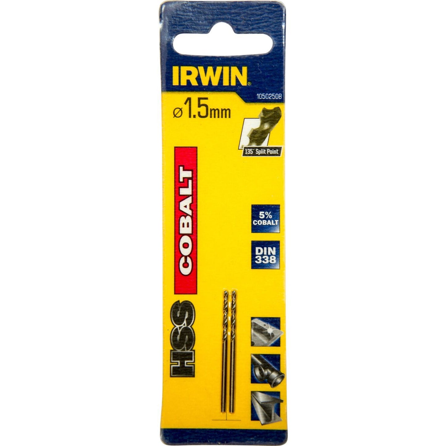 Irwin HSS Metaalboor 135° Cobalt 1.5MM - 10502508